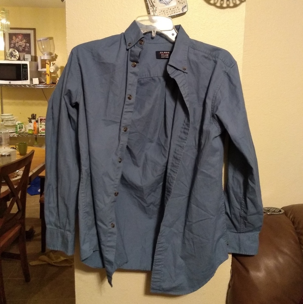 Blue grey button up